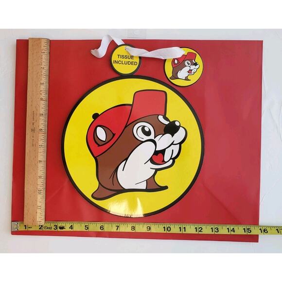 Buc-ee’s Bucees Birthday Party Gift Bag w/ Tissue Paper Tag NEW 16 x 12.75" Logo - Picture 4 of 5